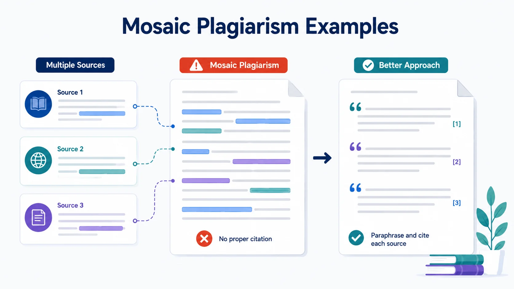 Mosaic plagiarism examples multiple source mixing